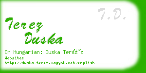 terez duska business card